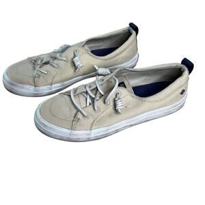 Sperry Women's sz 8 Tan No Tie Lace Sneakers Boat Shoes Memory Foam